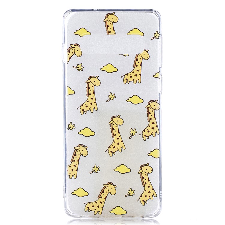 TPU-Fall Mit Musterdruck Für Samsung-Galaxie S10 - Giraffe-1