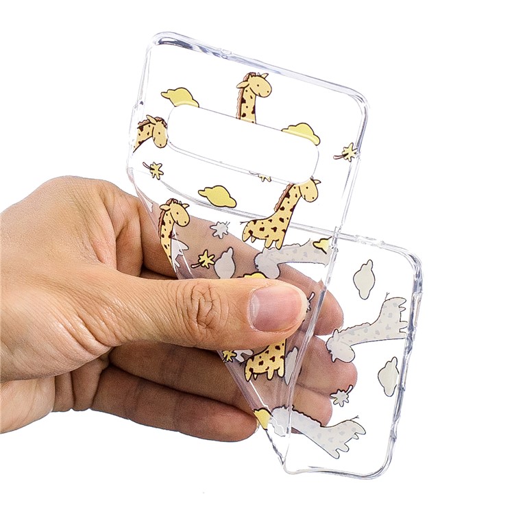 TPU-Fall Mit Musterdruck Für Samsung-Galaxie S10 - Giraffe-4