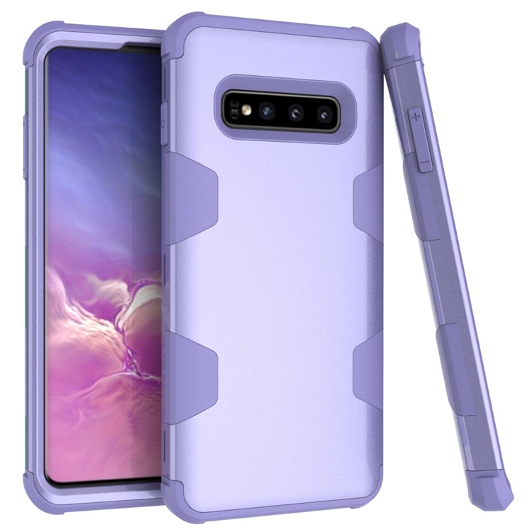 Silicone + PC Combo Case for Samsung Galaxy S10 Plus [Anti-dust] [Shock Proof] - Purple-1