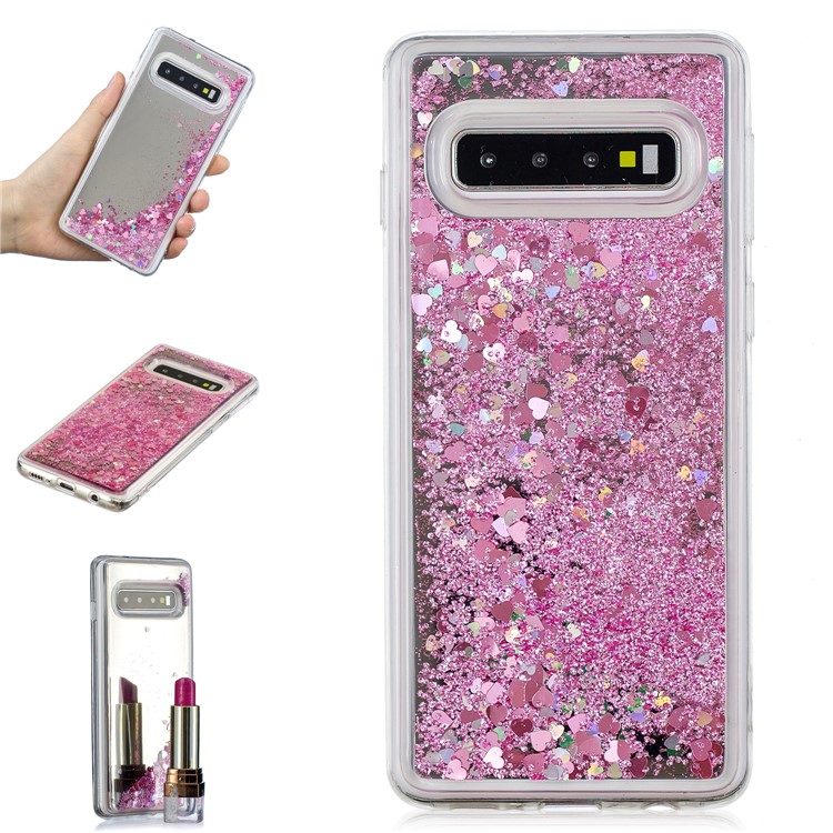 

Quicksand Mirror Surface TPU Cell Phone Cover for Samsung Galaxy S10 - Pink, Galaxy S10