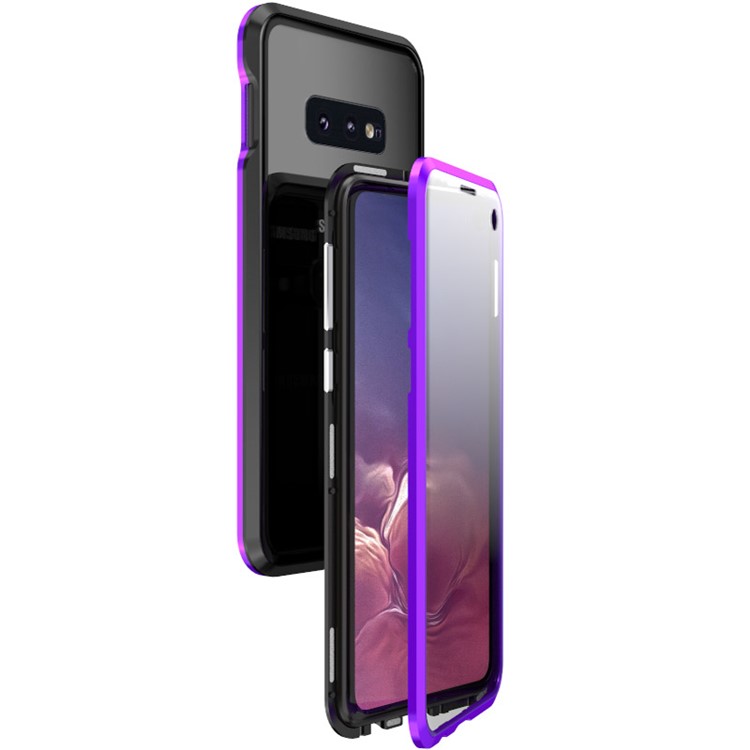 

LUPHIE Съемный Магнитный Металлический Каркас + Передняя Задняя Крышка Телефона Из Закаленного Стекла Для Samsung Galaxy S10E - Пурпурный / Черный, Galaxy S10e