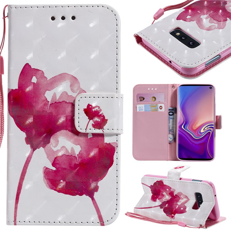

Кожаный Чехол-кошелек С Рисунком В Виде Светлого Пятна Для Samsung Galaxy S10e - Яркие Цветы, Galaxy S10e