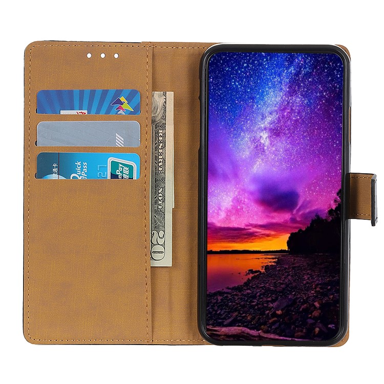 Wallet Stand Leather Flip Cell Phone Cover for Samsung Galaxy M30 - Black-8