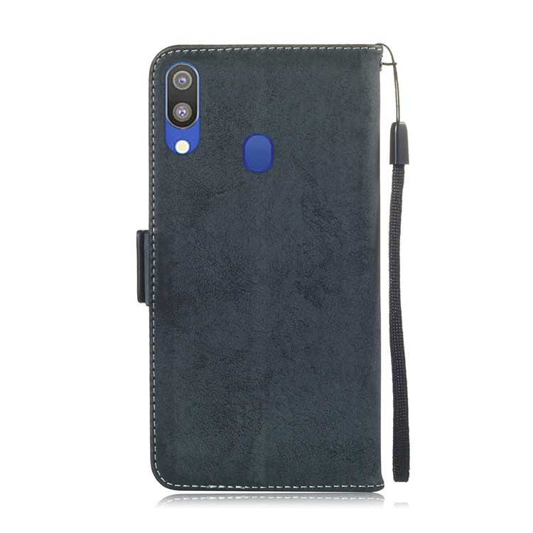 Retro Style PU Leather Mobile Phone Shell with Card Holder for Samsung Galaxy M20 - Dark Blue-3