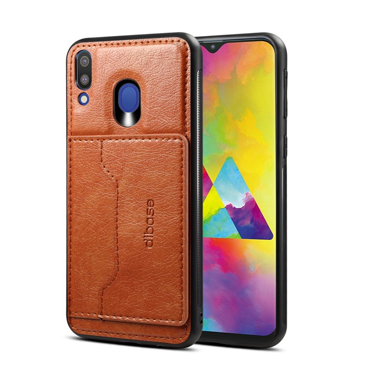 

DIBASE Сумасшедшая Лошадь PU Кожаный Чехол Гибридный ПК ТПУ Для Samsung Galaxy M20 - Коричневый, Galaxy M20