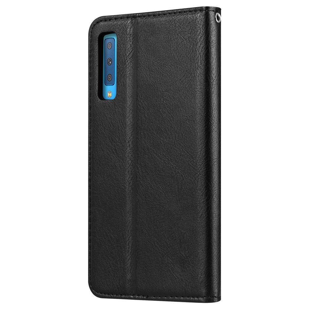 Auto-absorbed Classic PU Leather Wallet Stand Phone Case for Samsung Galaxy A50 / A50s / A30s - Black-2