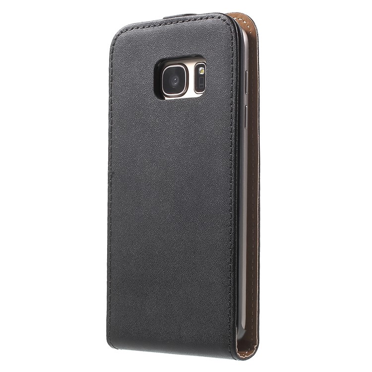 Vertical Flip Genuine Split Leather Cover for Samsung Galaxy S7 G930 - Black-4