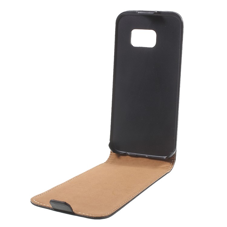 Vertical Flip Genuine Split Leather Cover for Samsung Galaxy S7 G930 - Black-5