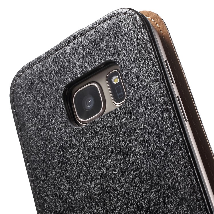 Vertical Flip Genuine Split Leather Cover for Samsung Galaxy S7 G930 - Black-6