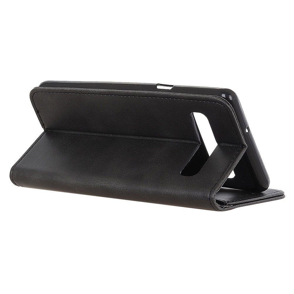 Auto-absorbed Split Leather Wallet Case for Samsung Galaxy S10 - Black-8