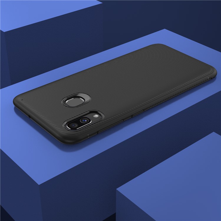 Coque De Protection En TPU Twill Texture LENUO Pour Samsung Galaxy A40 - Noir-6