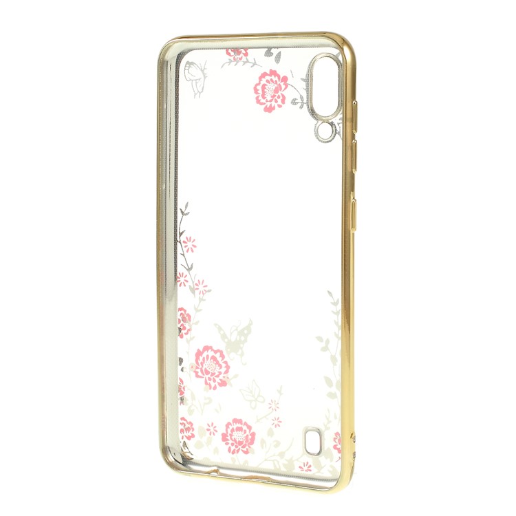 Electroplated Rhinestone TPU Cell Phone Case for Samsung Galaxy M10 - Gold-5