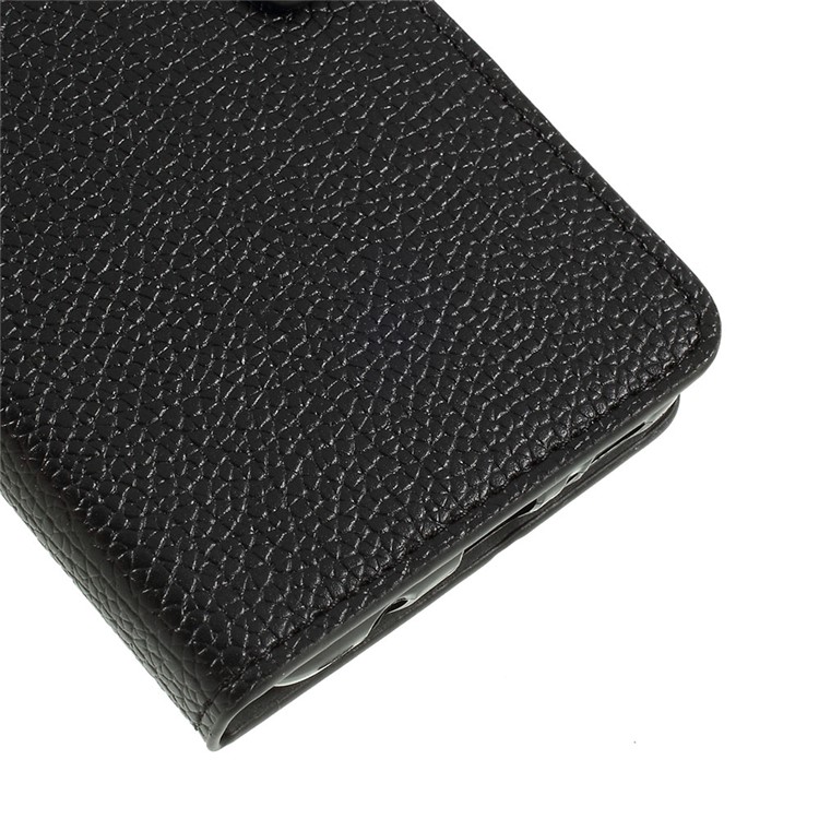 Litchi Texture PU Leather Stand Wallet Flip Cover for Samsung Galaxy A20 / A30 - Black-4