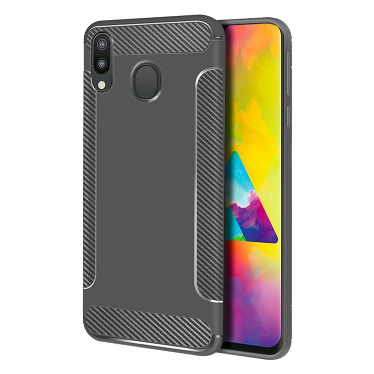 

Anti-slip Carbon Fiber Texture Matte TPU Protective Case for Samsung Galaxy M20 - Grey, Galaxy M20