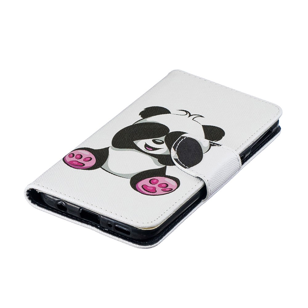 Caso Do Telemóvel Da Aleta Do Couro Do Plutônio Da Impressão Do Teste Padrão Para A Galáxia A40 De Samsung - Panda Adorável-8