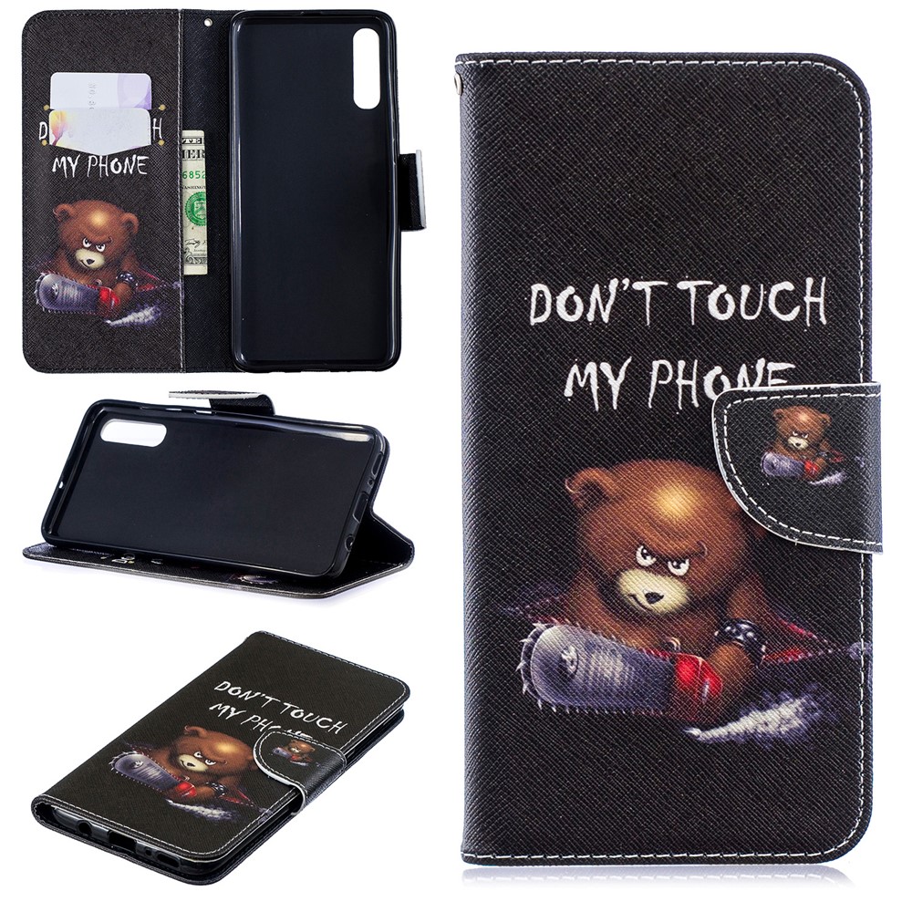 Padrão De Impressão Pu Carteira De Couro Suporte Tampa Flip Para Samsung Galaxy A70 - Urso E Seus Avisos-1