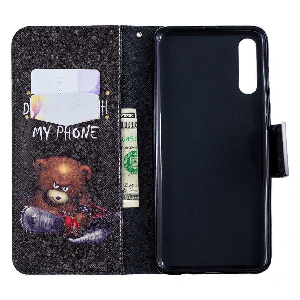 Padrão De Impressão Pu Carteira De Couro Suporte Tampa Flip Para Samsung Galaxy A70 - Urso E Seus Avisos-10