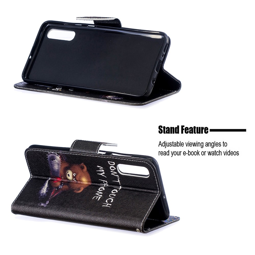 Padrão De Impressão Pu Carteira De Couro Suporte Tampa Flip Para Samsung Galaxy A70 - Urso E Seus Avisos-2