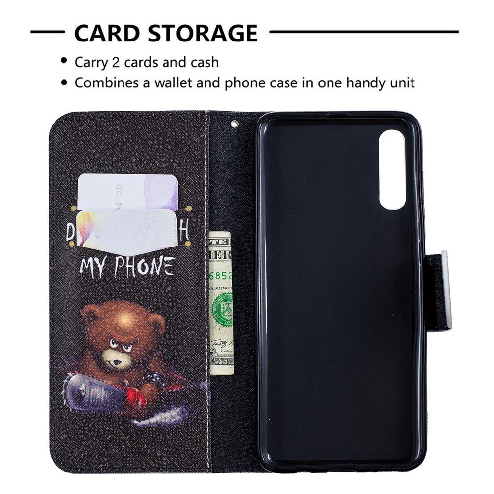 Padrão De Impressão Pu Carteira De Couro Suporte Tampa Flip Para Samsung Galaxy A70 - Urso E Seus Avisos-3