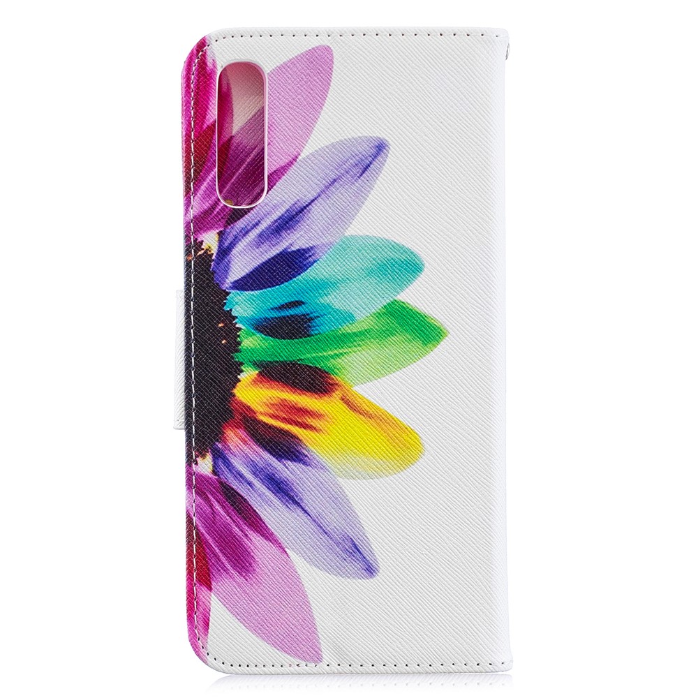 Cubierta De Cuero Del Soporte De La Cartera De La PU De La Impresión Del Patrón Para La Galaxia A70 De Samsung - Patrón De Pétalos-5
