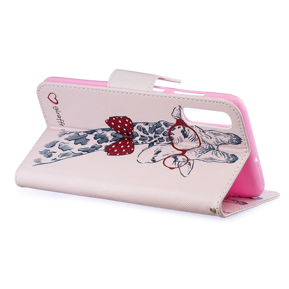 Stampa Del Modello Portafoglio In Pelle PU Copertura Di Vibrazione Per Samsung Galaxy A70 - Giraffa Con Gli Occhiali-6