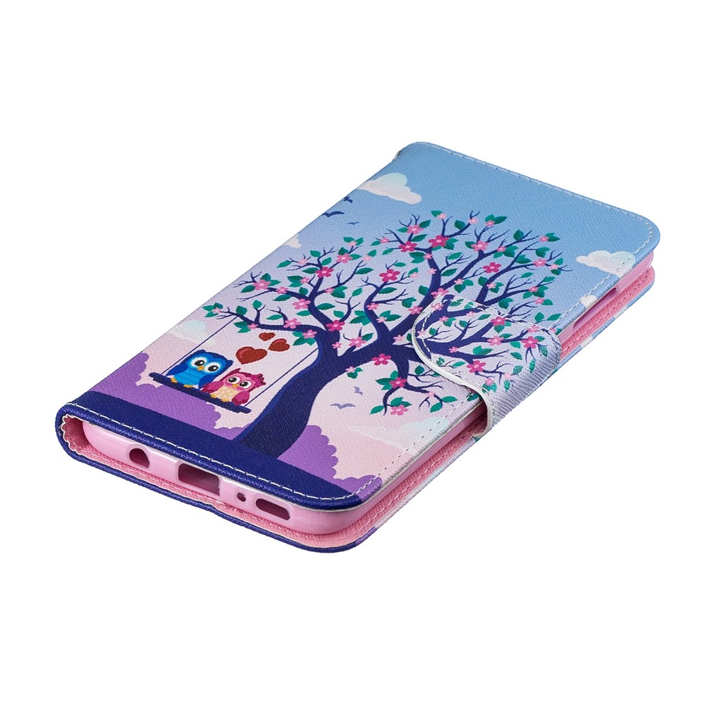 For Samsung Galaxy A70 Pattern Printing Leather Stand Wallet Case - Tree and Owls-8
