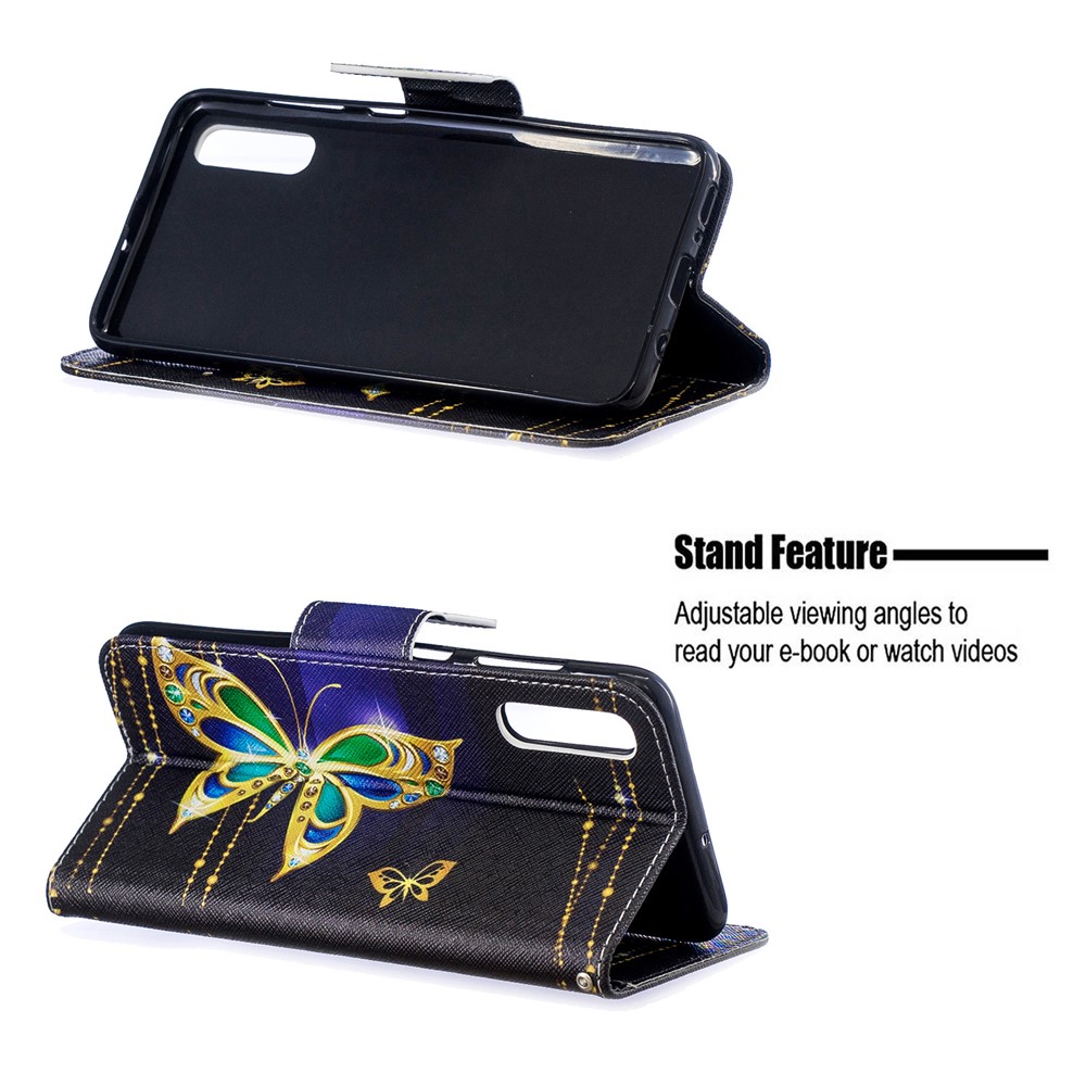 For Samsung Galaxy A70 Pattern Printing Leather Stand Wallet Case - Colorized Butterfly-2