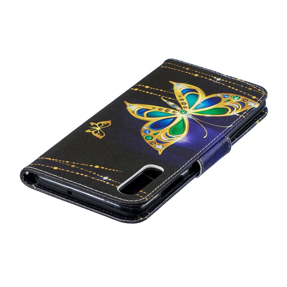 For Samsung Galaxy A70 Pattern Printing Leather Stand Wallet Case - Colorized Butterfly-9