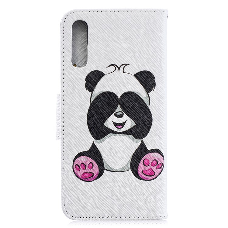 For Samsung Galaxy A70 Pattern Printing Leather Stand Wallet Case - Cute Panda-5