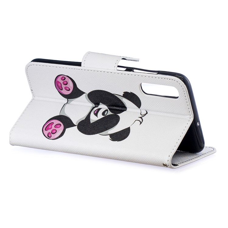 For Samsung Galaxy A70 Pattern Printing Leather Stand Wallet Case - Cute Panda-6