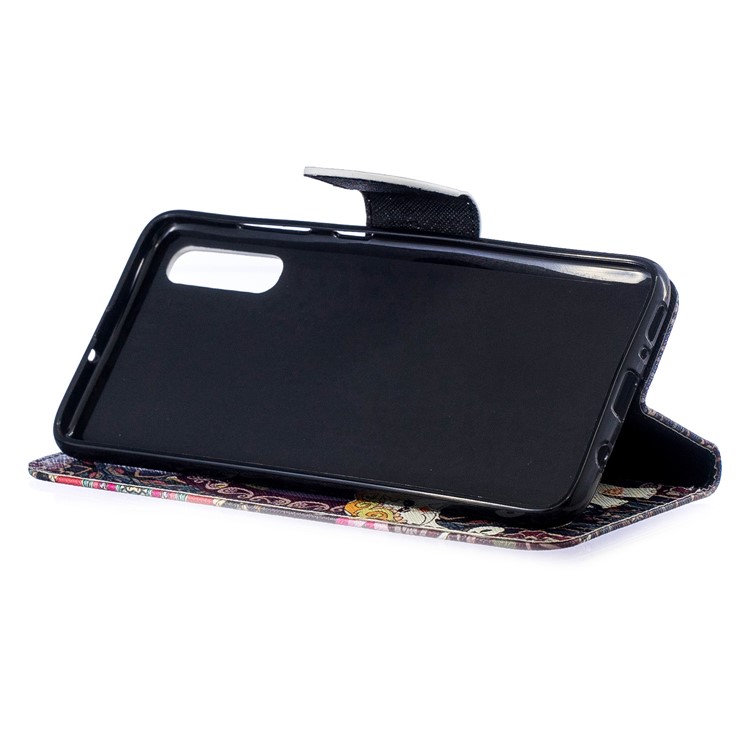 For Samsung Galaxy A70 Pattern Printing PU Leather Stand Phone Cover - Elephant and Peacock-7