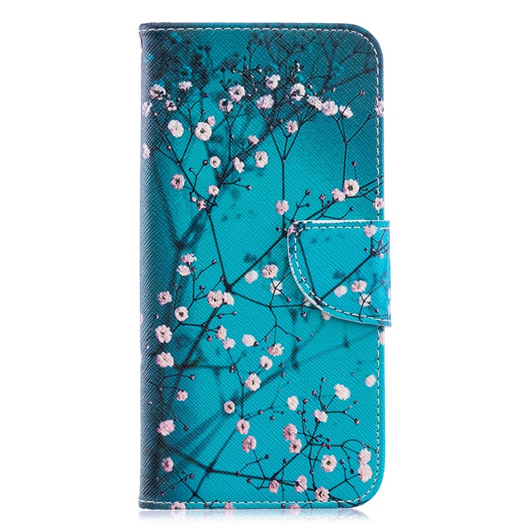 Pattern Printing PU Leather Flip Cover for Samsung Galaxy A20 / A30 - Tree with Flowers-4