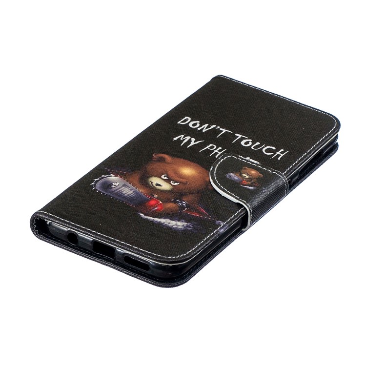 Pattern Printing PU Leather Flip Cover for Samsung Galaxy A20 / A30 - Bear And Its Warnings-8