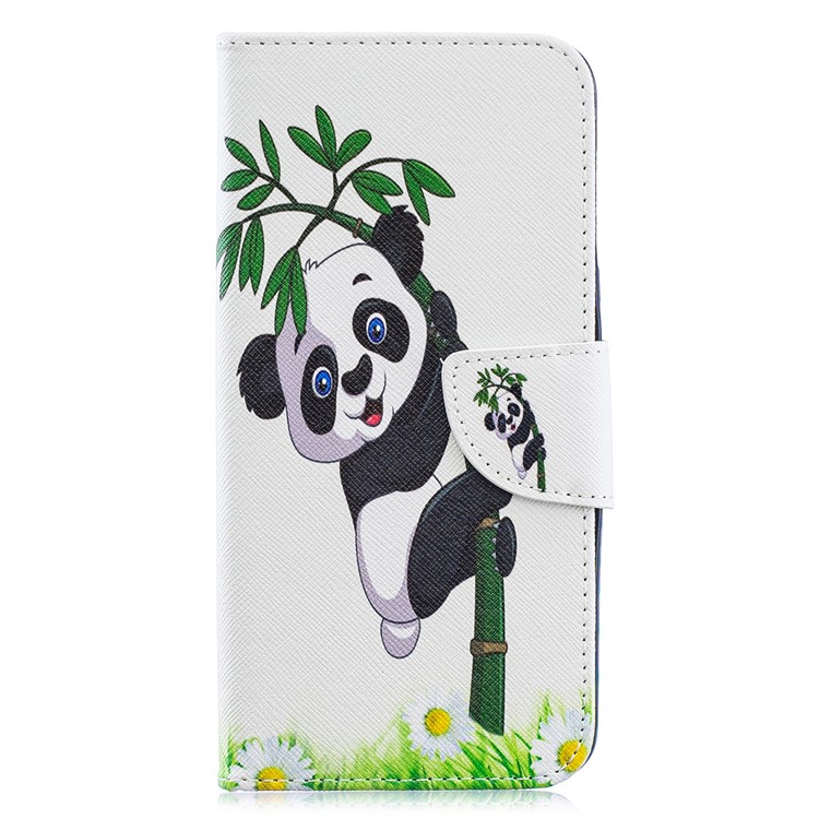 For Samsung Galaxy A20 / A30 Pattern Printing Leather Stand Wallet Case - Panda-4