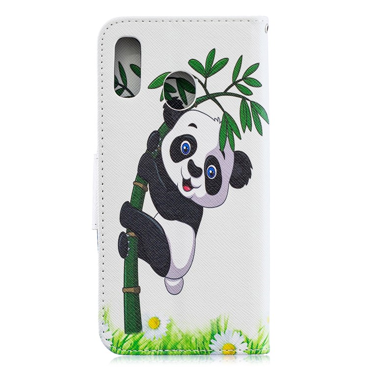 For Samsung Galaxy A20 / A30 Pattern Printing Leather Stand Wallet Case - Panda-5