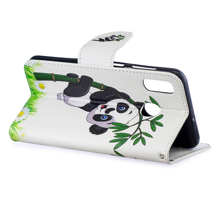 For Samsung Galaxy A20 / A30 Pattern Printing Leather Stand Wallet Case - Panda-6