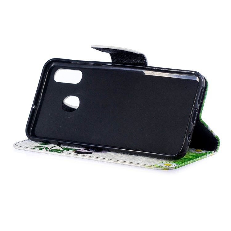 For Samsung Galaxy A20 / A30 Pattern Printing Leather Stand Wallet Case - Panda-7