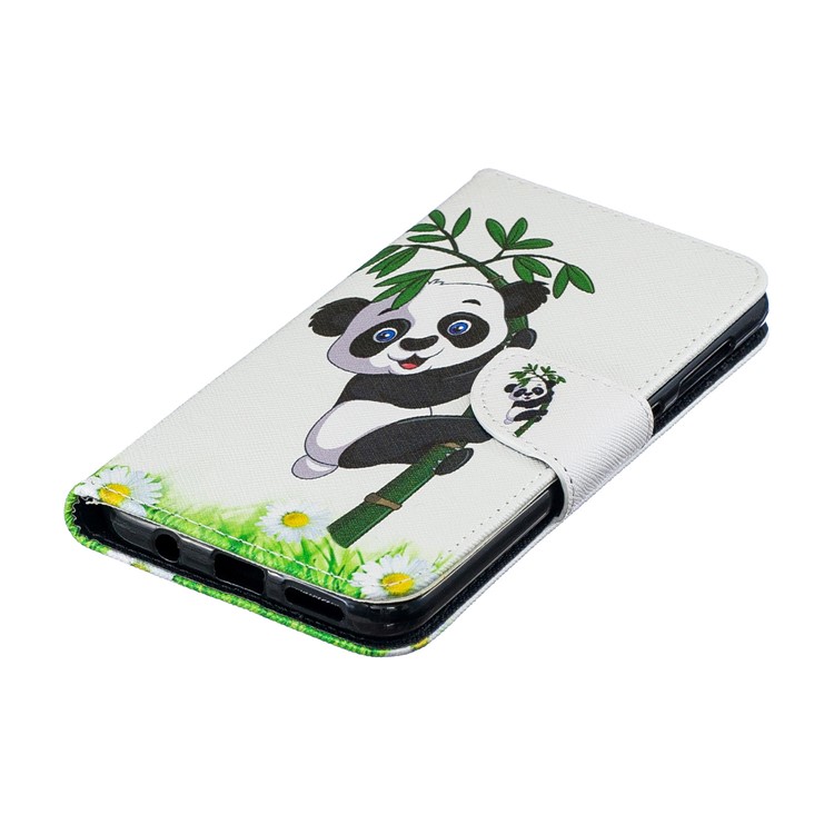 For Samsung Galaxy A20 / A30 Pattern Printing Leather Stand Wallet Case - Panda-8