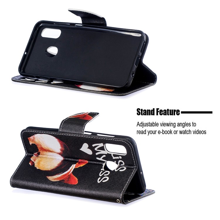Pour Samsung Galaxy A20 / Etui Portefeuille En Cuir Avec Motif A30 - Va Te Faire Foutre-2