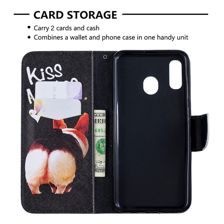 Pour Samsung Galaxy A20 / Etui Portefeuille En Cuir Avec Motif A30 - Va Te Faire Foutre-3