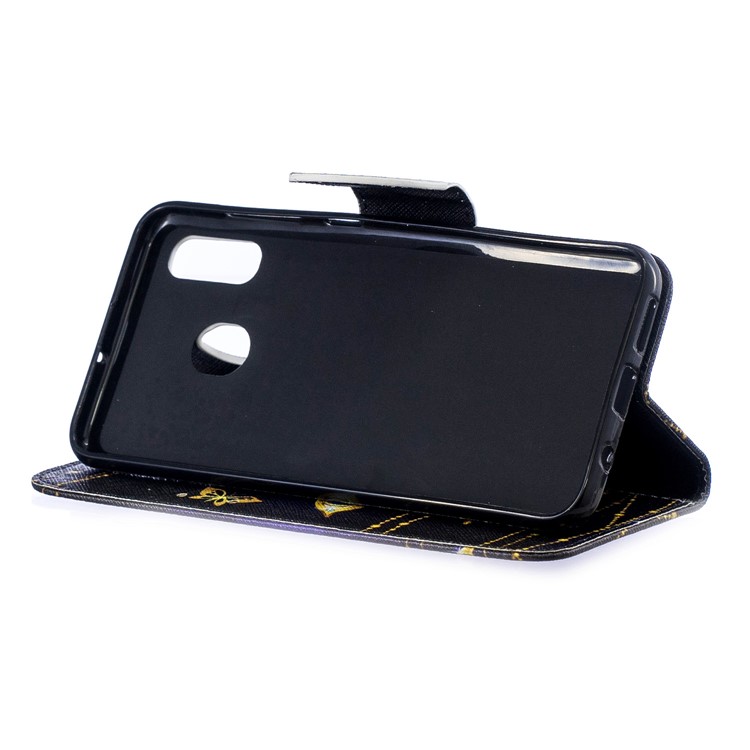 Pour Samsung Galaxy A20 / Etui Portefeuille En Cuir Avec Motif A30 - Papillon Colorisé-7