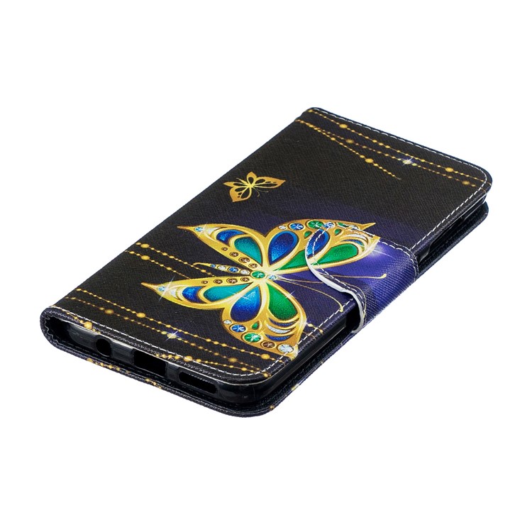 Pour Samsung Galaxy A20 / Etui Portefeuille En Cuir Avec Motif A30 - Papillon Colorisé-8