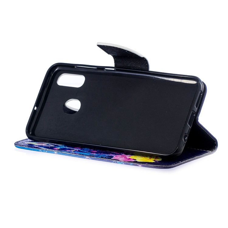 Pour Samsung Galaxy A20 / Etui Portefeuille En Cuir Avec Motif A30 - Roses Et Papillons-7