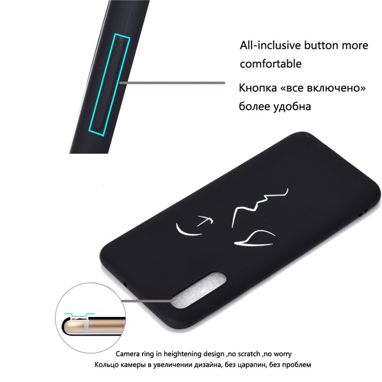 Matte Pattern Printing TPU Case Accessory for Samsung Galaxy A50 / A50s / A30s - Abstract Face-7