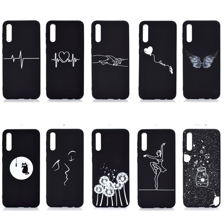 Matte Pattern Printing TPU Case Accessory for Samsung Galaxy A50 / A50s / A30s - Abstract Face-9