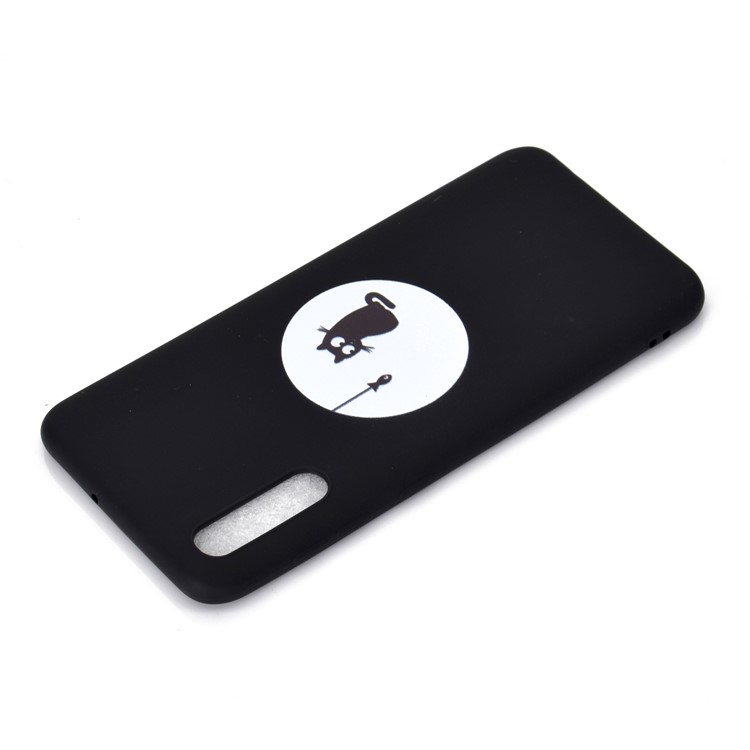 Matte Pattern Printing TPU Case Accessory for Samsung Galaxy A50 / A50s / A30s - Cat and Fish-4