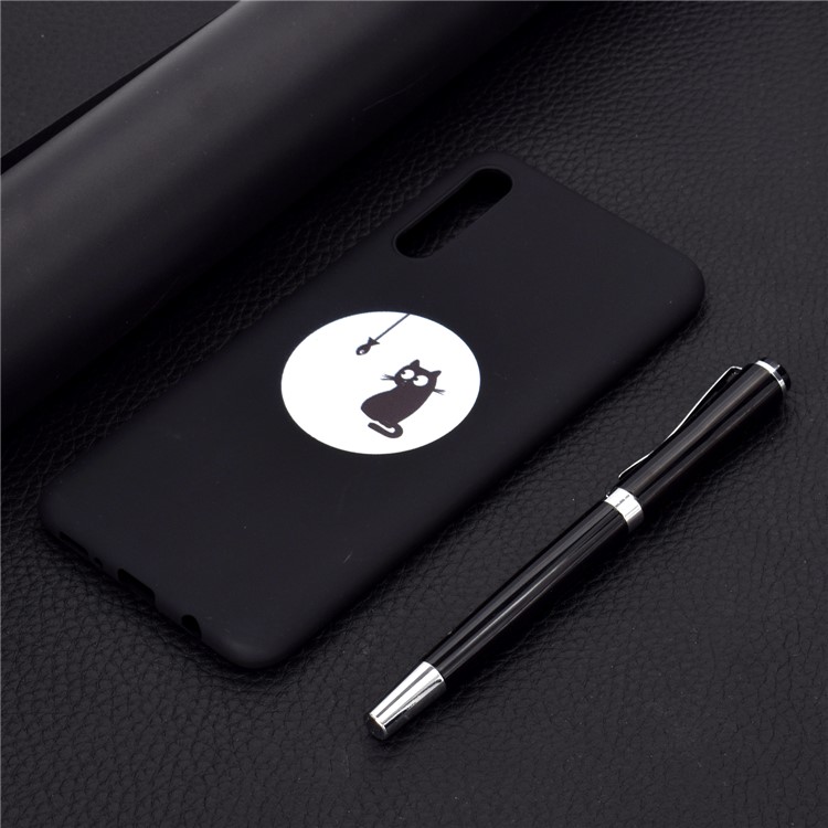 Matte Pattern Printing TPU Case Accessory for Samsung Galaxy A50 / A50s / A30s - Cat and Fish-6