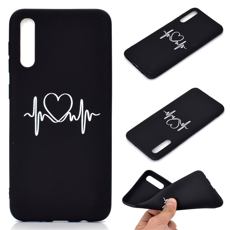 Matte Pattern Printing TPU Case Accessory for Samsung Galaxy A50 / A50s / A30s - Heart-1