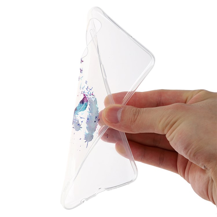 Custodia In TPU Stampa Modello Per Samsung Galaxy A50 - Piuma Colorata-3