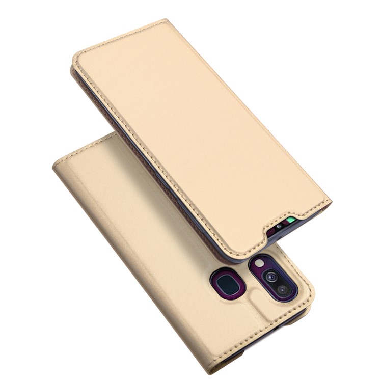 DUX DUCIS Skin Pro Series Stand Leather Flip Case for Samsung Galaxy A40 - Gold